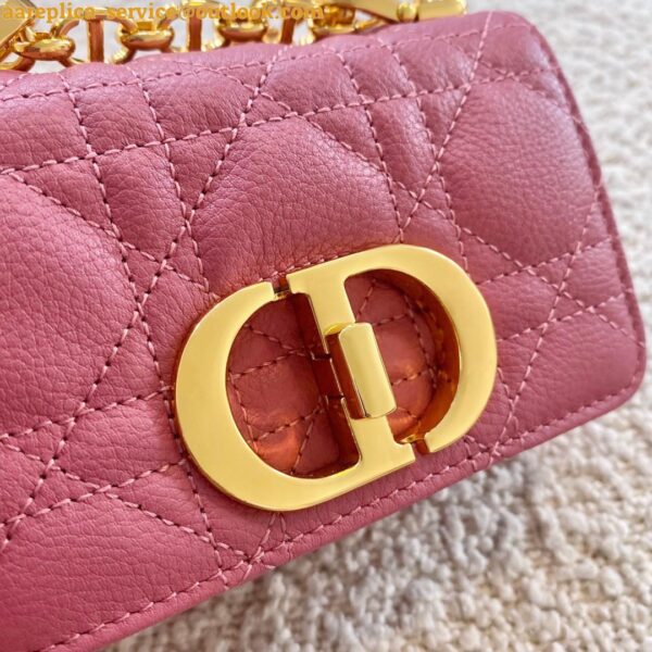 Replica Dior Caro Micro Bag In Pink Cannage Calfskin 5