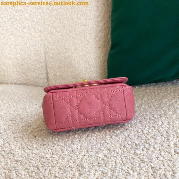 Replica Dior Caro Micro Bag In Pink Cannage Calfskin 8