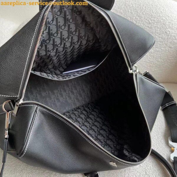 Replica Dior Lingot 50 Duffle Bag In Black Grained Calfskin 4