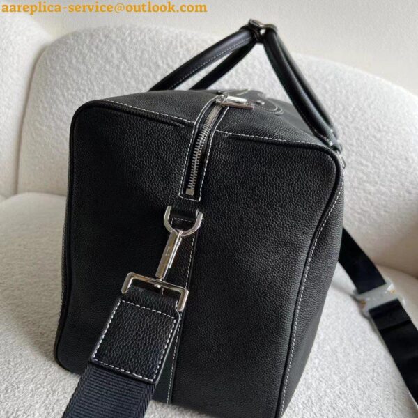 Replica Dior Lingot 50 Duffle Bag In Black Grained Calfskin 5