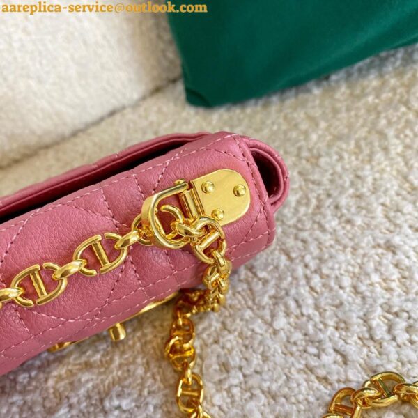 Replica Dior Caro Micro Bag In Pink Cannage Calfskin 10