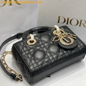 Replica Dior Lady D-Joy Micro Bag In Black Cannage Lambskin