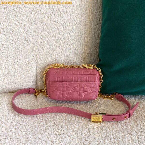 Replica Dior Caro Micro Bag In Pink Cannage Calfskin 12