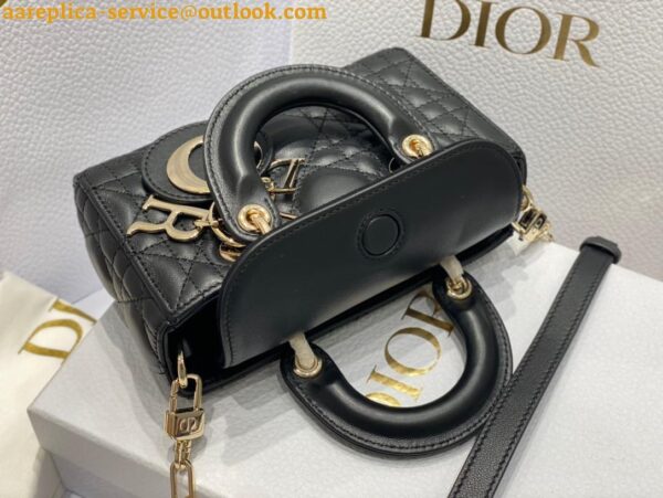 Replica Dior Lady D-Joy Micro Bag In Black Cannage Lambskin 10