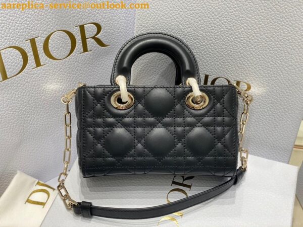 Replica Dior Lady D-Joy Micro Bag In Black Cannage Lambskin 11