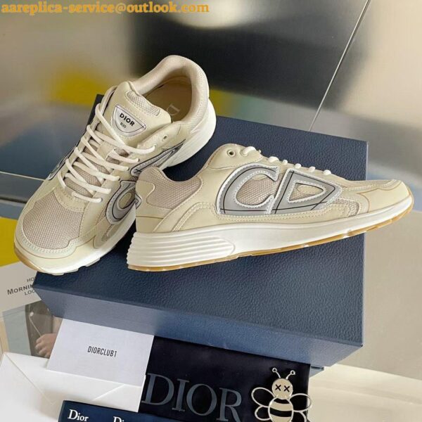 Replica Dior Men's B30 Sneakers In Cream Mesh and Fabric 3