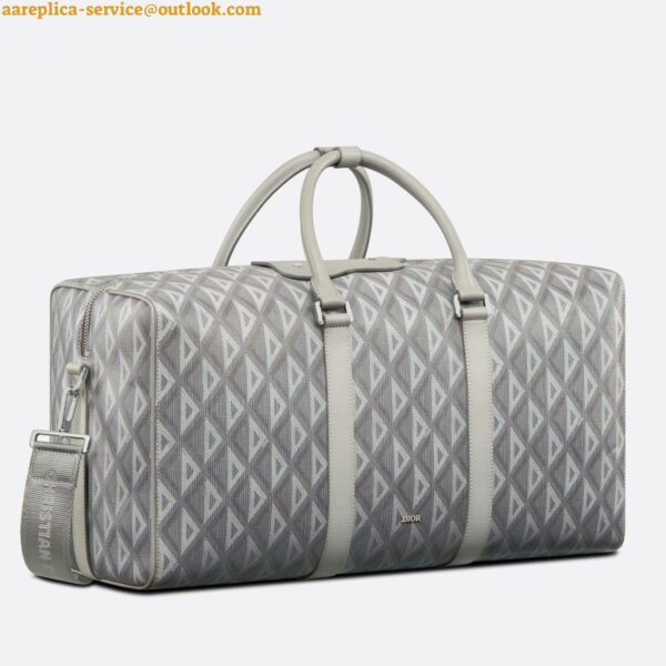 Replica Dior Lingot 50 Duffle Bag In Gray CD Diamond Canvas 2