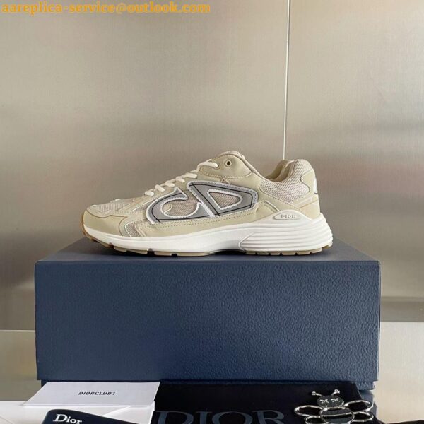 Replica Dior Men's B30 Sneakers In Cream Mesh and Fabric 4