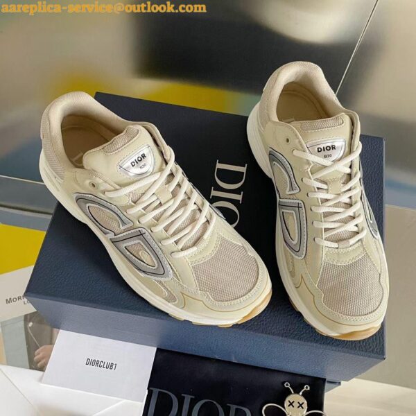 Replica Dior Men's B30 Sneakers In Cream Mesh and Fabric 5