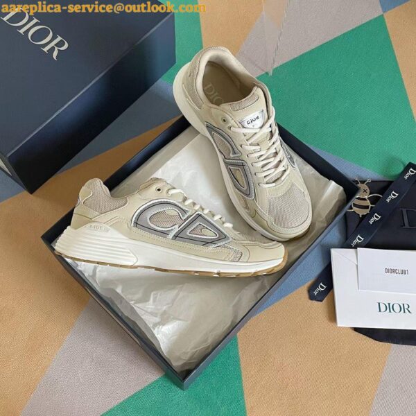 Replica Dior Men's B30 Sneakers In Cream Mesh and Fabric 6