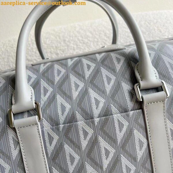 Replica Dior Lingot 50 Duffle Bag In Gray CD Diamond Canvas 5