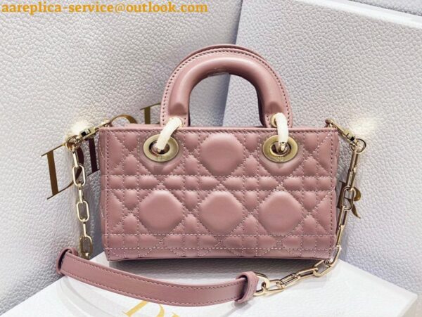 Replica Dior Lady D-Joy Micro Bag In Peony Pink Cannage Lambskin 8