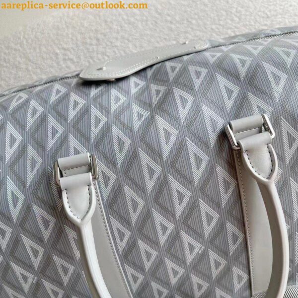 Replica Dior Lingot 50 Duffle Bag In Gray CD Diamond Canvas 8