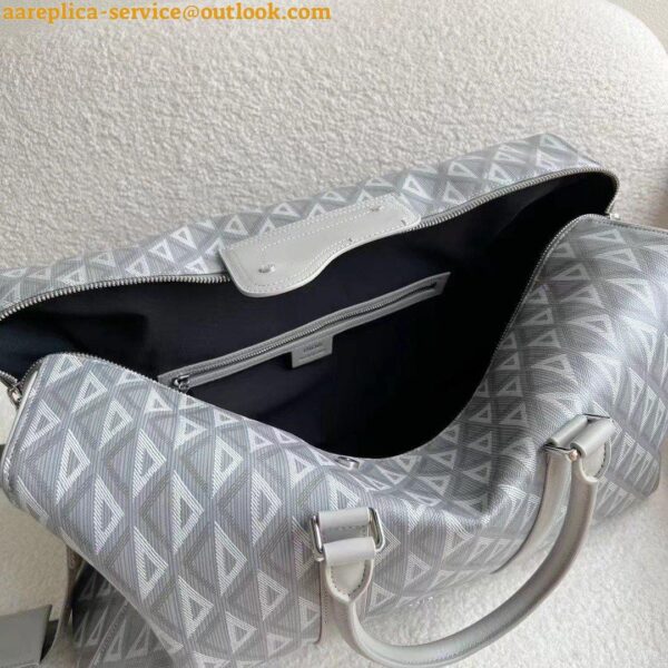 Replica Dior Lingot 50 Duffle Bag In Gray CD Diamond Canvas 7