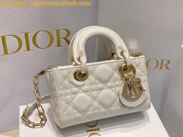 Replica Dior Lady D-Joy Micro Bag In White Cannage Lambskin 5