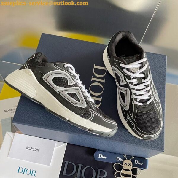 Replica Dior Men's B30 Sneakers In Green Mesh and Fabric 3