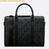 Replica Dior Lingot Briefcase in Black Grained Calfskin 2