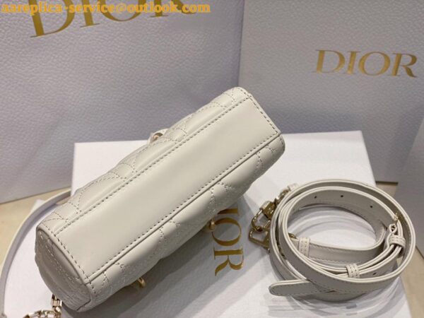 Replica Dior Lady D-Joy Micro Bag In White Cannage Lambskin 6