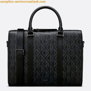 Replica Dior Lingot Briefcase in Black CD Diamond Canvas 2