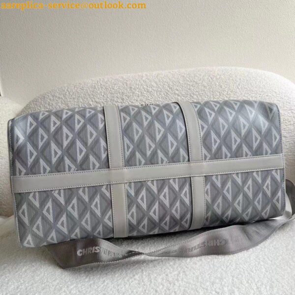 Replica Dior Lingot 50 Duffle Bag In Gray CD Diamond Canvas 10