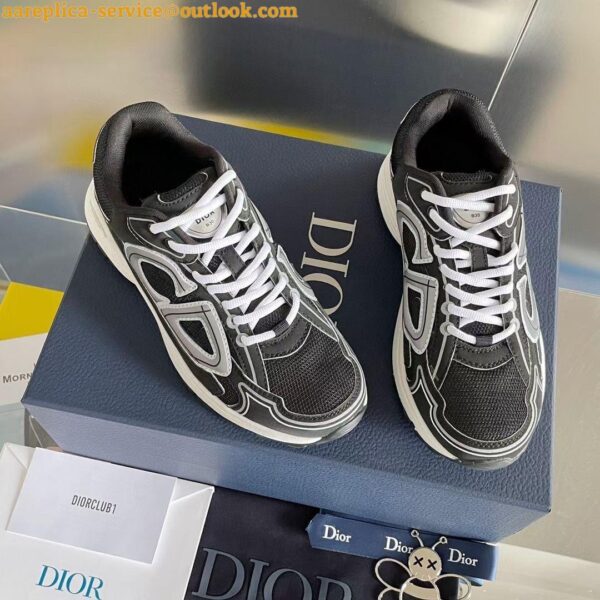 Replica Dior Men's B30 Sneakers In Green Mesh and Fabric 4