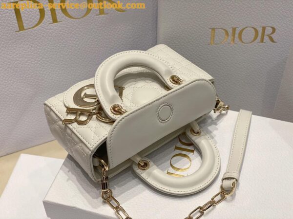 Replica Dior Lady D-Joy Micro Bag In White Cannage Lambskin 10