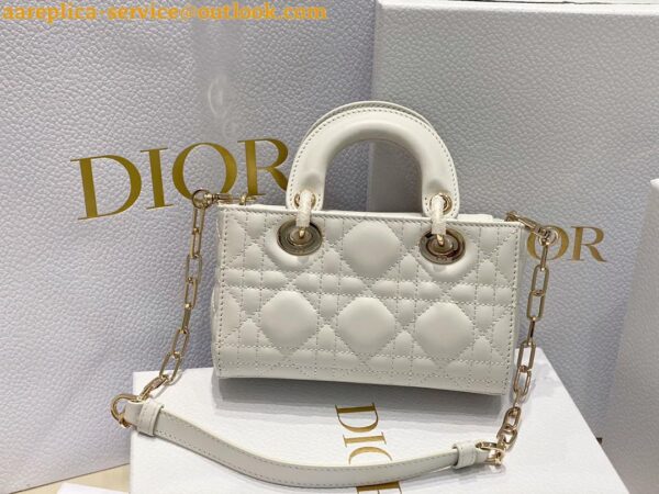 Replica Dior Lady D-Joy Micro Bag In White Cannage Lambskin 11