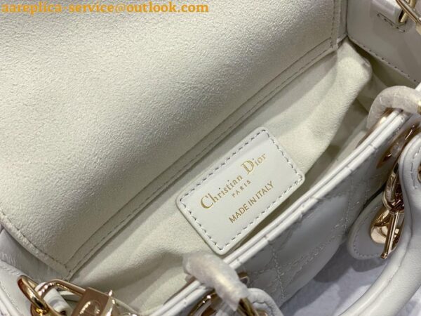 Replica Dior Lady D-Joy Micro Bag In White Cannage Lambskin 12