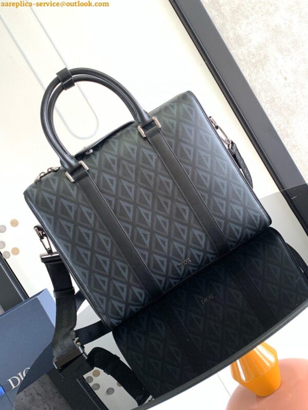 Replica Dior Lingot Briefcase in Black CD Diamond Canvas 9