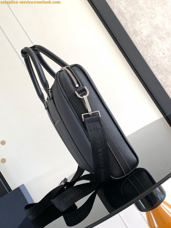 Replica Dior Lingot Briefcase in Black Grained Calfskin 3