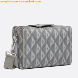 Replica Dior Lingot Messenger Bag In Gray CD Diamond Canvas 2