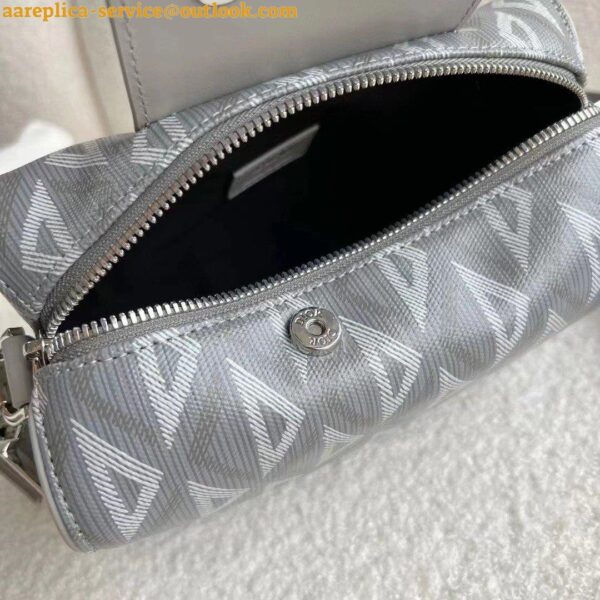 Replica Dior Lingot Messenger Bag In Gray CD Diamond Canvas 3