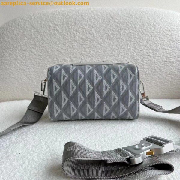 Replica Dior Lingot Messenger Bag In Gray CD Diamond Canvas 9