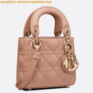 Replica Dior Lady Dior Micro Bag In Poudre Cannage Lambskin