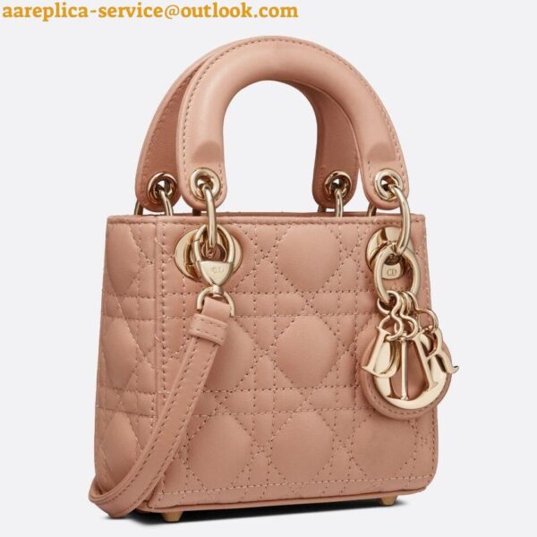 Replica Dior Lady Dior Micro Bag In Poudre Cannage Lambskin 3