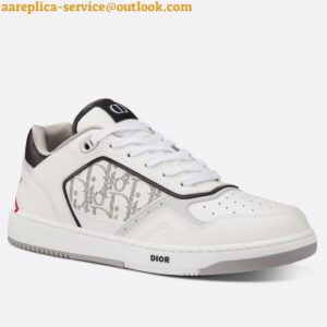 Replica Dior & Shawn Men's B27 Low-Top Sneakers In White Leather