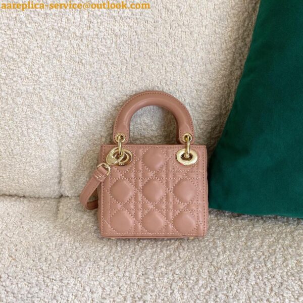 Replica Dior Lady Dior Micro Bag In Poudre Cannage Lambskin 5