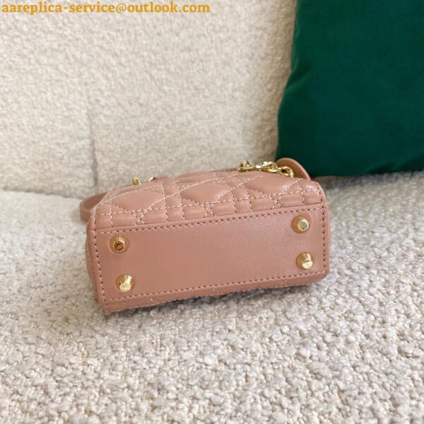 Replica Dior Lady Dior Micro Bag In Poudre Cannage Lambskin 6