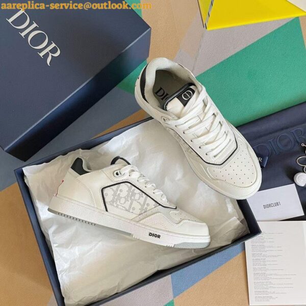 Replica Dior & Shawn Men's B27 Low-Top Sneakers In White Leather 5