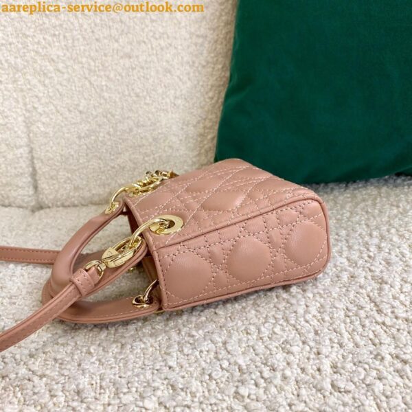 Replica Dior Lady Dior Micro Bag In Poudre Cannage Lambskin 8