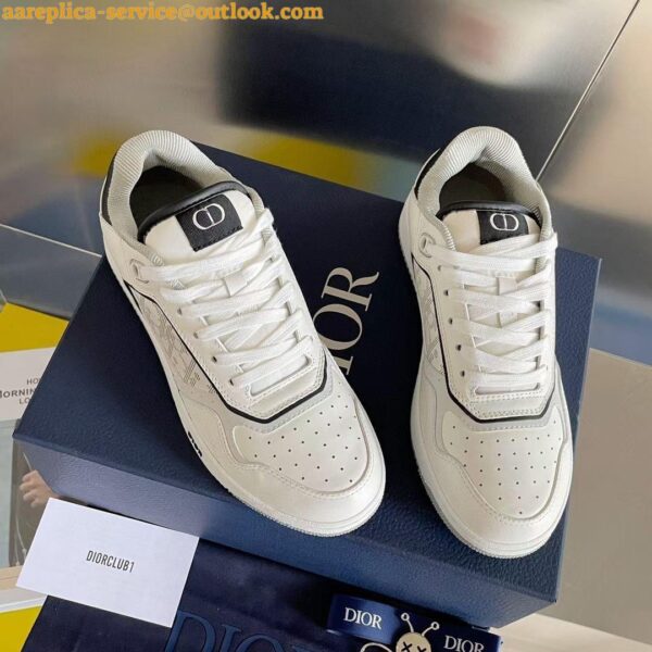 Replica Dior & Shawn Men's B27 Low-Top Sneakers In White Leather 7