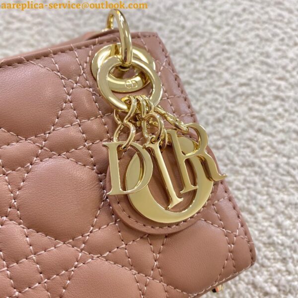 Replica Dior Lady Dior Micro Bag In Poudre Cannage Lambskin 9