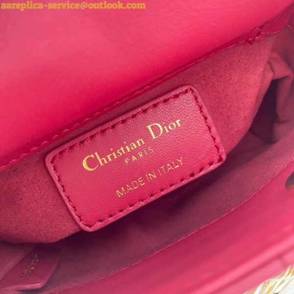 Replica Dior Lady Dior Micro Bag In Red Cannage Lambskin 8