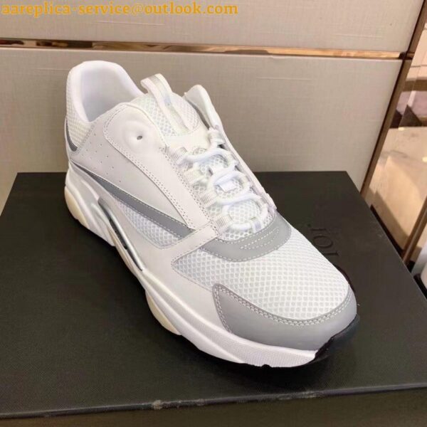 Replica Dior B22 Sneakers In White Leather and White Mesh 9