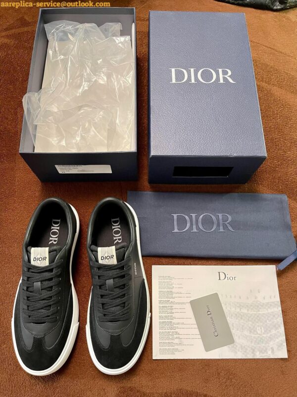 Replica Dior Men's B101 Sneakers In Black Calfskin 4