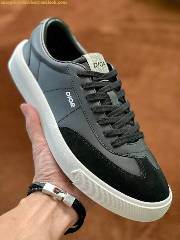 Replica Dior Men's B101 Sneakers In Black Calfskin 6