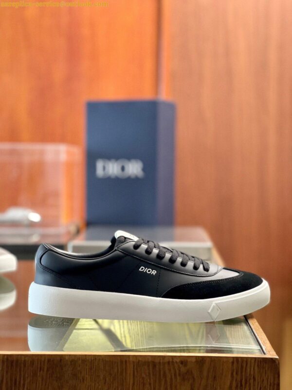 Replica Dior Men's B101 Sneakers In Black Calfskin 7