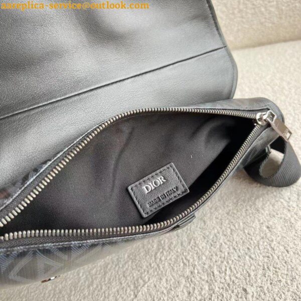 Replica Dior Men's Saddle Bag In Black CD Diamond Canvas 9