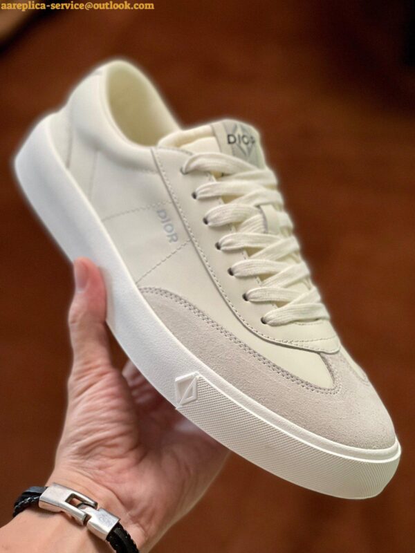 Replica Dior Men's B101 Sneakers In Cream Calfskin 5