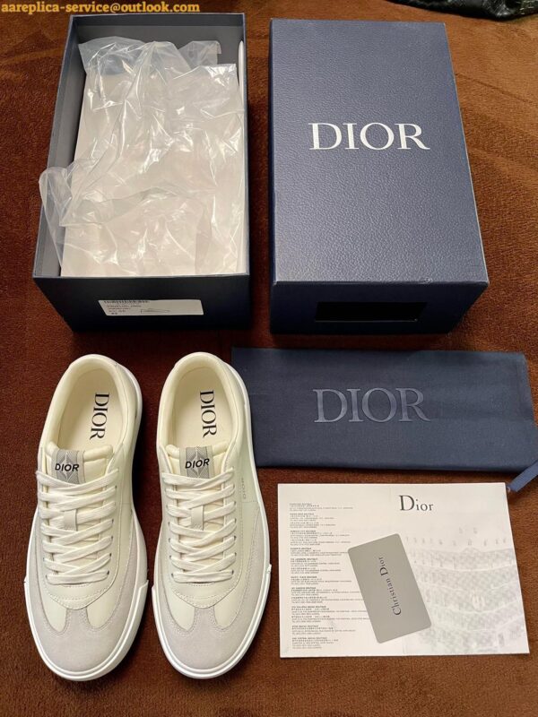 Replica Dior Men's B101 Sneakers In Cream Calfskin 8